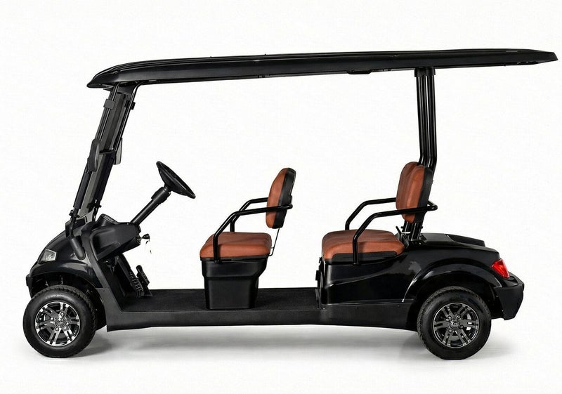 EPIC 4-Seater Non-Lifted Electric Golf Cart with Lithium Battery 105Ah & Standard Tires | LSEV (Black) - Image 3